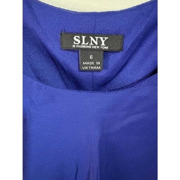 SLNY Tulip Tiered Chiffon Cocktail Dress with Barrel Pins Size 6 NWT - Picture 8 of 10